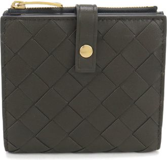 Bottega Veneta Khaki Leather Wallet (Bi-Fold) (Pre-Owned)