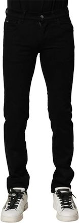 Dolce & Gabbana Zwarte Katoenen Skinny Denim Jeans - Heren - Skinny Jeans - Zwart - XS - Katoen - Jeans
