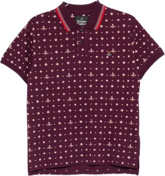 Vivienne Westwood Deep Purple Polo Shirt With Contrasting Collar And Tailored Fit