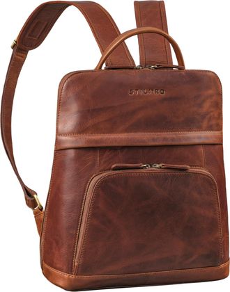 STILORD Jolanda Elegant Leather Backpack Women for 10.1 Inch Tablet Ladies Small Rucksack City Daypack Vintage Backpack with Compartments Genuine Leather, Col