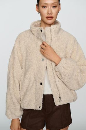 RD Style Sherpa Fleece Funnel Neck Jacket