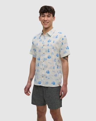 tentree Redwood Shirt in Whiteoakheather/lake Sasquatch at Nordstrom, Size Xx-Large