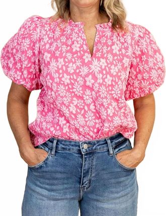 Bibi Iris Floral Shirt In Fuchsia
