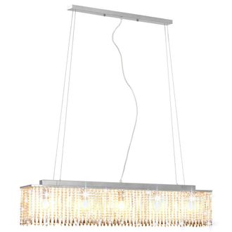 Berkfield Home Ceiling Lamp with Crystal Beads Silver 104 cm E14