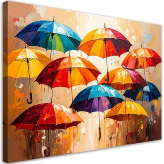 Artgeist Quadro su tela, Ombrelli colorati Astratto - 120x80