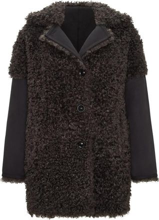 Cesare Gaspari Faux Fur Shearling Jas - Dames - Jassen - Bruin - M - Polyester - Jassen