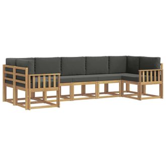 vidaXL Conjunto De Sof&aacute;s De Exterior 7 Pcs Blanco Y Antracita Vidaxl