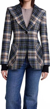 Smythe Rib Cuff Birkin Blazer In Multi Plaid With Black
