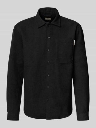 Redefined Rebel Regular Fit Hemdjacke mit Woll-Anteil und Label-Detail Modell Chen in Black, Gr&ouml;&szlig;e XXL