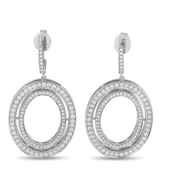 Ivanka Trump 18K White Gold 3.85ct Diamond and Enamel Drop Earrings IT01-060226