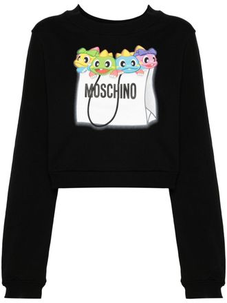 Moschino Sweater met draakprint - Zwart