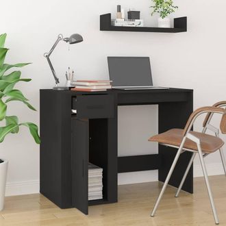 Berkfield Home Elegant Desk Black 100x49x75 cm Engineered Wood | Size: 100 x 49 x 75 cm