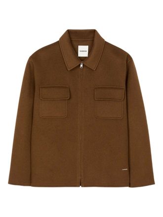 Sandro zip-front patch-pocket jacket - Brown