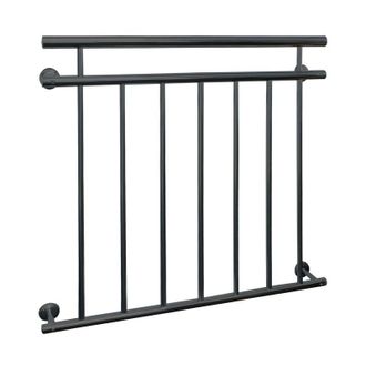 ECD Germany ECD Germany Ringhiera Balcone Francese - Antracite - 100 x 90 cm - Supporto Finestra Bar Griglia - in Acciaio Verniciato a Polvere - Parapetto a