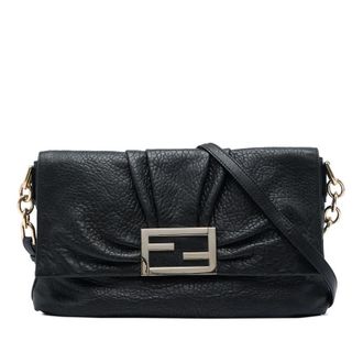 Fendi Pre-owned Fendi Large Crinkled Lambskin Mia Flap Crossbody Ladies Y457JDDJJP7XBQQ6
