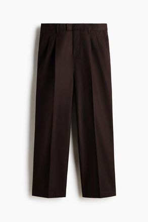 H&M Loose Fit Tailored Trousers in Brown at Nordstrom, Size 30