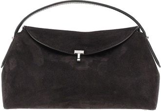 Toteme Suede leather T-Lock top-handle bag Woman One Size
