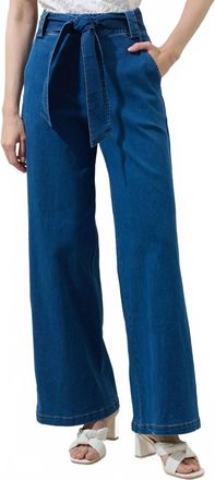 Sugarlips June Wanetta Wide Leg Pants In Denim Blue