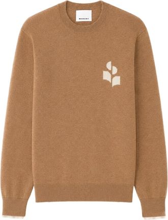 Isabel Marant Knit Sweater With Abstract Logo Detail And Ribbed Finish