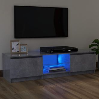 vidaXL Vidaxl - Mueble De Tv Con Luces Led Gris Hormig&oacute;n 120x30x36 Cm