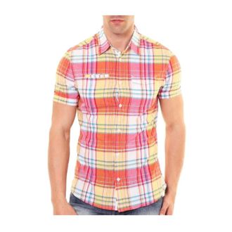 Pepe Jeans London Shirts met korte mouwen - Heren - Korte mouwen Overhemden - Oranje - S - Katoen - Overhemden