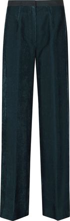 Forte_Forte Jade Fluid High-Waisted Ribbed Viscose Velvet Wide-Leg Pants