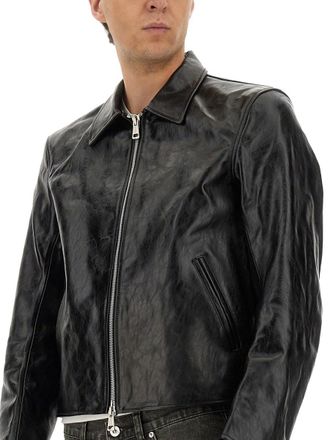 Our Legacy Top-Dyed Leather Jacket - Black