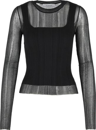 Sportmax Jersey Sportmax Buono Trompe Oeil en mezcla de viscosa negra