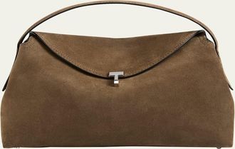 Toteme T Lock Suede Top-Handle Bag