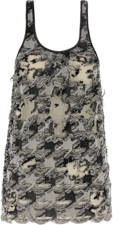 Diesel Womens Mini Dress Multicolor Cotton Nylon Polyester