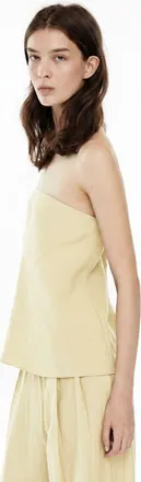 Mother of All Sana Strapless Linen Top in Yellow at Nordstrom, Size X-Small
