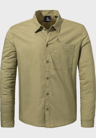 Sch&ouml;ffel Outdoorhemd SCH&Ouml;FFEL Urban Shirt Style Chanduy MNS, Herren, Gr. 48, Normalgr&ouml;ssen, gr&uuml;n (4605, gr&uuml;n), Oberstoff: 73% Baumwolle 27% Hanf, V-Ausschnitt,