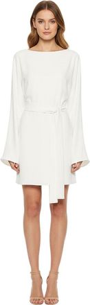 Parosh White Boat Neck Mini Dress