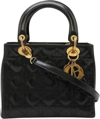 Dior Pre-owned Handbags, female, Black, Size: ONE SIZE Pre-owned Leather Handbag