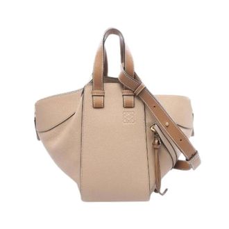 Loewe Pre-owned Hammock Small Leren Handtas - Dames - Pre-owned - Beige - Maat: ONE Size Leer