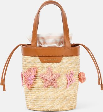 Aquazzura Secchiello Marea Small in rafia con applicazioni