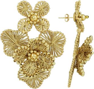 Lott. Gioielli Silk Flower Statement Earrings in Gold at Nordstrom
