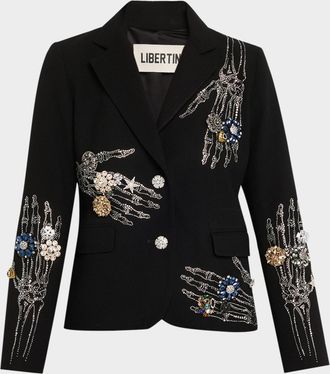 Libertine - Libertine Buried Treasure Embellished Single-Breasted Short Blazer