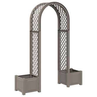 vidaXL Arco De Rosas Con Plantador Gris 168,5 X 43 X 207 Cm Pp Vidaxl