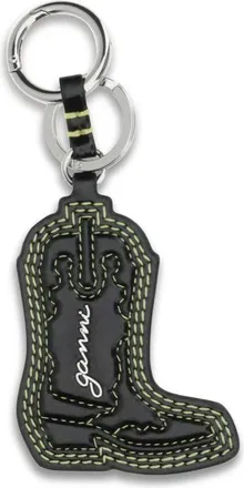 Ganni Zwarte Gerecycleerde Leren Sleutelhanger