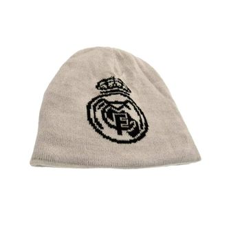 Real Madrid Football Club Official Black And White Reversible Beanie Hat Crest