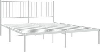 vidaXL Vidaxl - Estructura Cama Sin Colch&oacute;n Con Cabecero Metal Blanco 150x200cm
