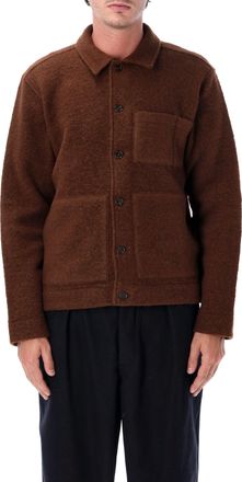 Universal Works Wool Fleece Overshirt Jacket With Button Closure