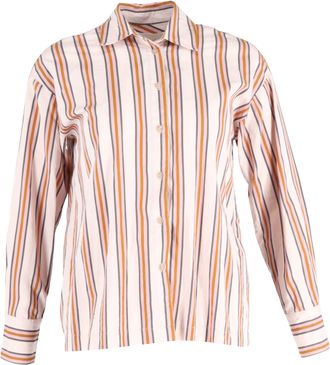 BA&SH Ba & Sh Stripe Print Long Sleeve Shirt in Multicolor Cotton
