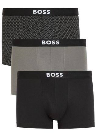 BOSS Boss Stretch-cotton Boxer Briefs - set of Three - Grey - XL