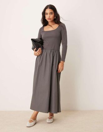 Glamorous drop waist maxi dress in gray