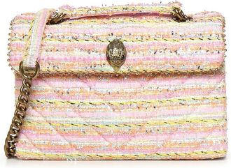 Kurt Geiger Tweed Kensington Bag - Dames - Schoudertassen - Roze - ONE Size - Tweed - Tassen