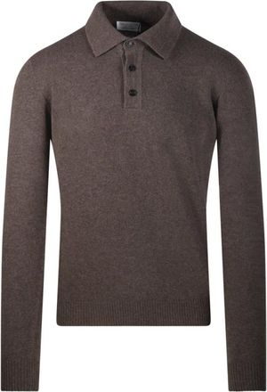 Roberto Collina Truien & Vesten, Heren, Bruin, M, Polo Brei