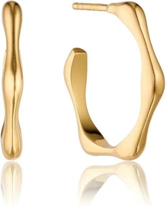 Lily & Roo Gold Bamboo Hoop Earrings