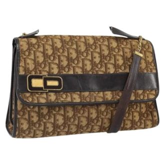 Dior Pre-owned Shoulder Bags, female, Beige, Size: ONE SIZE Pre-owned Trotter Canvas Shoulder Bag